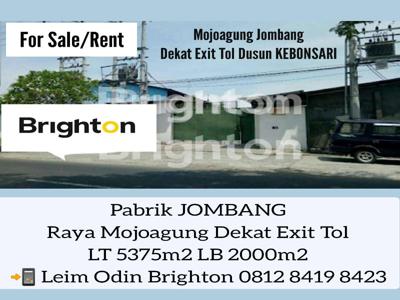 PABRIK AKTIF DIJUAL RAYA MOJOAGUNG JOMBANG MOJOJERTO