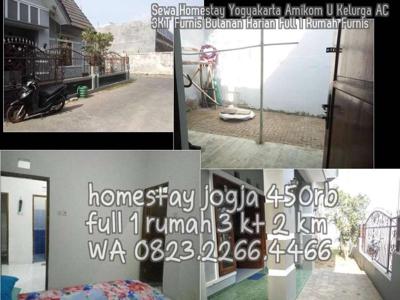 Sewa Homestay Yogyakarta Amikom U Kelurga AC 3KT Furnis Bulanan Harian