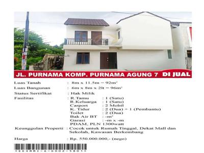 D jual cpt rmh 2Lt d purnma,lokasi strategis&rame