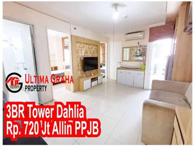 Dijual 3BR Renov 2BR Tower Dahlia Apartemen Bassura City