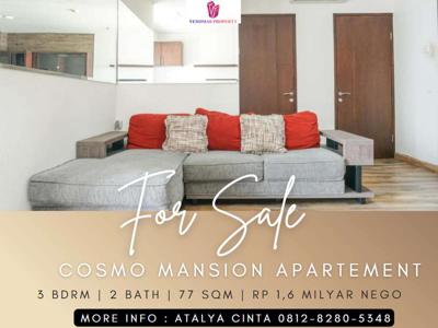 Dijual Apartement Cosmo Mansion Mid Floor 2BR+1 Full Furnished View GI
