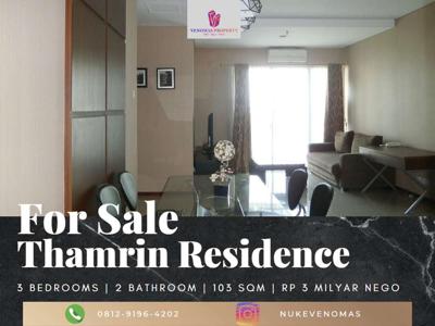 Dijual Apartement Thamrin Residence 3BR Full Furnish Mid Floor View GI