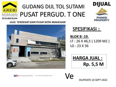 DIJUAL GUDANG DI TOL SUTAMI PUSAT PERGUDANGAN T ONE