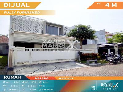 Dijual Rumah 2 Lantai Modern Full Furnished di Araya Golf Malang