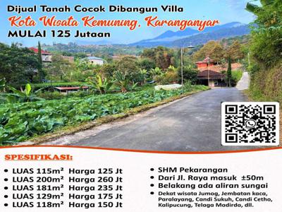 Dijual Tanah cocok dibangun villa Kota Wisata Kemuning, Karanganyar.