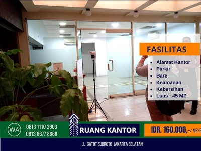 Disewakan Ruangan 45 m2 di Lobby Gedung di Gatot Subroto Jakarta Selat