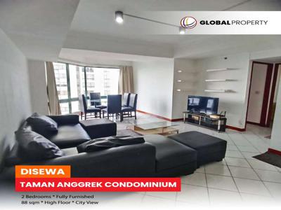 Fully Furnished 2 Bedroom, High Floor di Taman Anggrek Condominium