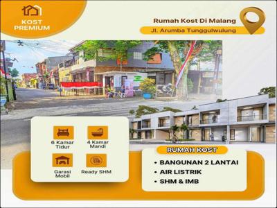 Jual Rumah Kost 6 kamar di Malang Area Kampus