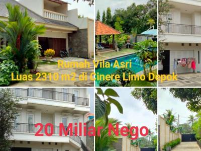 Jual Rumah Mewah Vila luas 2310 m2 di jl naman iskandar limo depok