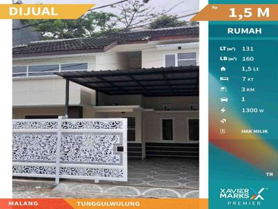 Rumah Kost 7 Kamar Dijual Belakang UMM Tunggulwulung,Malang