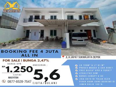 Rumah minimalis tanpa DP 0% cukup booking fee 4 jt