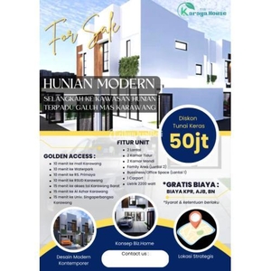 Dijual Rumah 2 Lantai LB59 LT48 3KT 2KM Legalitas SHM dan IMB - Tangerang Kota