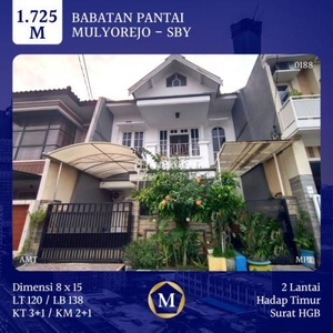 Dijual Rumah LT 120 LB 138 Babatan Pantai Mulyorejo Dekat Merr Oerr ITS Unair Harga Nego - Surabaya