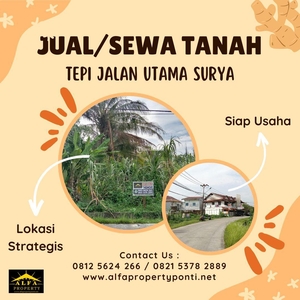 Dijual Tanah Tepi Jalan Raya Surya Luas 18x40m - Kota Pontianak