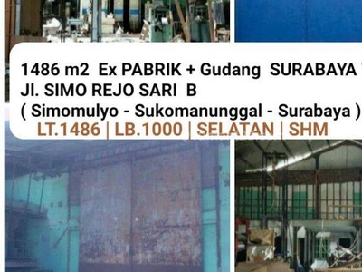 Gudang Simo Rejo Sari B Surabaya Dekat akses Tol Banyu Urip