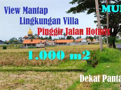 1,000 m2 Kotak Simetris Dijual Murah Area Komersil Canggu Bali