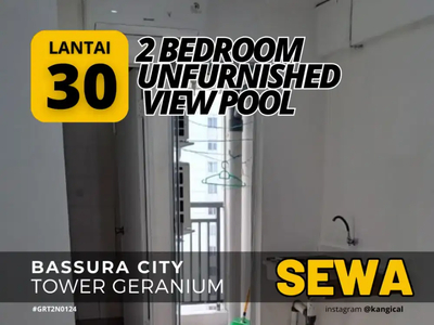 2 Bed Unfurnished Tower G Lantai 30 Apartemen Bassura City