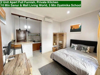 Apart full furnish private kitchen 10 min sanur & mall living world