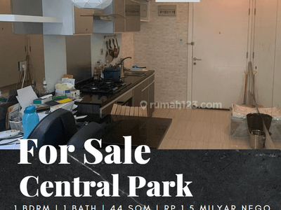 Dijual Apartement Central Park 1 Bedroom Full Furnished Lantai Rendah