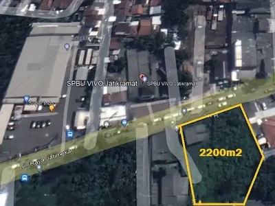 Dijual Lahan Komersial , Luas 2200m2 di Jl.JatiKramat, Bekasi