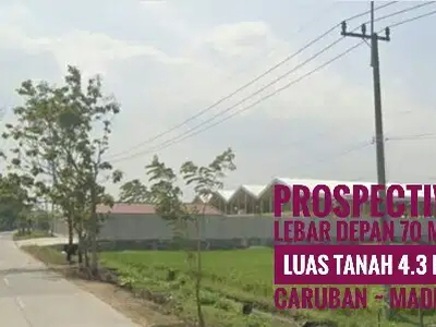 DIJUAL Lahan LD 70 mtr, area Industri Caruban MADIUN, Lok Apikk