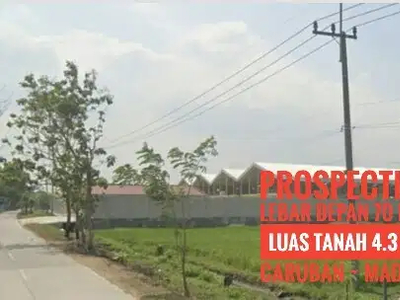 DIJUAL Lahan LD 70 mtr, area Industri Caruban MADIUN, Lok Mantap