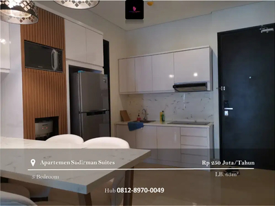 Disewakan Apartement Sudirman Suites 3BR Full Furnished Lantai Sedang