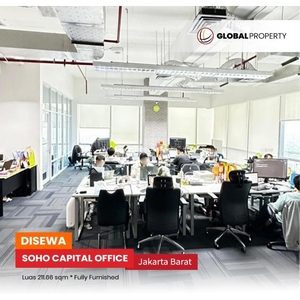 Disewakan Kantor Office Space Soho Capital Luas 211,66m2 Lokasi Strategis - Jakarta Barat