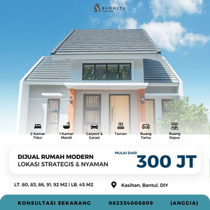 Hunian Cantik 300 Jutaan Free Kitchen Set Bisa KPR 5 Menit ke UMY