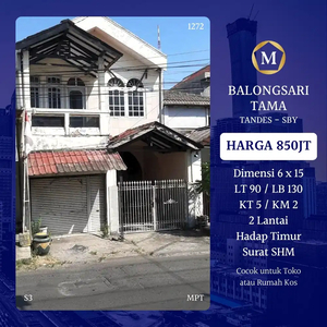Rumah Cocok Untuk Kos Balongsari Tama Tandes Surabaya Barat Murah SHM