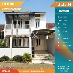 Rumah Semi Furnished Perumahan Tunggulwulung Kota Malang