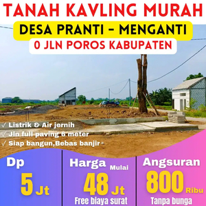 Tanah kavling murah 0 jalan poros.pranti indah