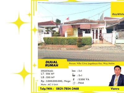 Dijual Rumah Tanah Luas 256m2 dekat Pintu Utama Villa Citra