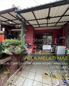 Dijual cepat MURAH Rumah 72m2 harga kavling di Melati Mas Serpong