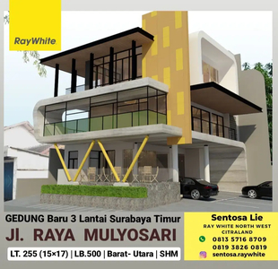Dijual Gedung Baru Surabaya Timur - Jalan Raya Mulyosari - Parkir Luas