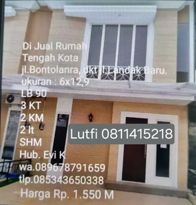 Dijual Rumah Baru 2 lantai di tengah kota Makassar
