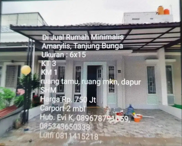 Dijual rumah di Amarilys Tanjung Bunga Makassar