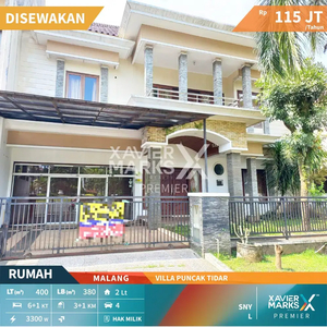 Disewakan Rumah 2 Lantai Bagus Furnish di Villa Puncak Tidar Malang