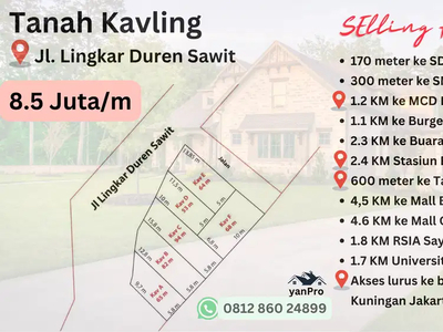 Jual Tanah Kavling Dekat BKT Duren Sawit Jakarta Timur