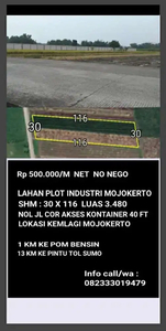 Lahan plot industri kemlagi mojokerto