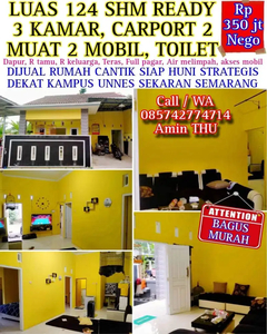 Luas 124 m2 SHM Siap Huni Cantik bersih rapi Kokoh istimewa Semarang