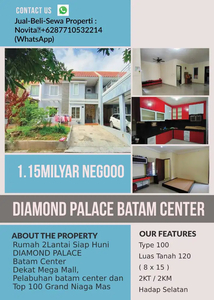 Rumah 2Lantai Siap Huni DIAMOND PALACE Batam Center