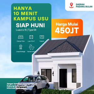 Rumah daerah Padang bulan Deket kampus USU Cash 450 Jt KPR 475 Jt