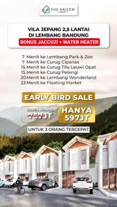 Rumah Investasi Vila 2,5 Lantai Dekat Area Wisata Lembang Bandung SHM