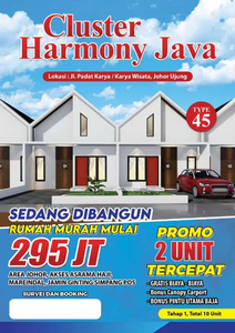 rumah murah area johor 200jutaan - Promo free biaya