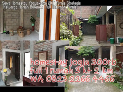 Sewa Homestay Yogyakarta 2KT Furnis Strategis Keluarga Harian Bulanan