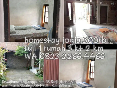 Sewa Homestay Yogyakarta RS Sarjit Harian Bulanan Furnis Strategis 2KT