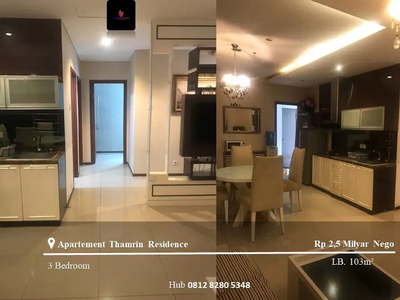 Dijual Apartement Thamrin Residence Middle Floor 3BR Furnished Tower D