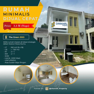 Dijual cepat Rumah cluster siap huni The Green Bsd city, an