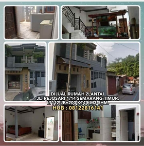 Dijual Rumah 2 Lantai Jl Rejosari 114 Semarang Timur Lt112 Lb 200